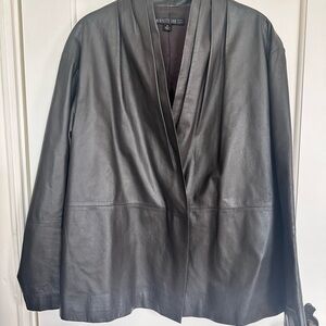 Lafayette 148 New York Chocolate Brown Leather Jacket –Refined & Timeless | Sz 8